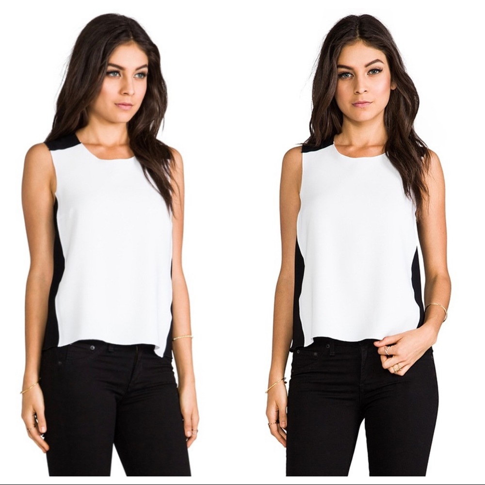 Trina Turk Jaala Colorblock Crepe Top - image 1